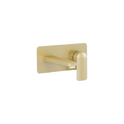 Suburb Wall Mounted Basin Mixer - Brushed Brass